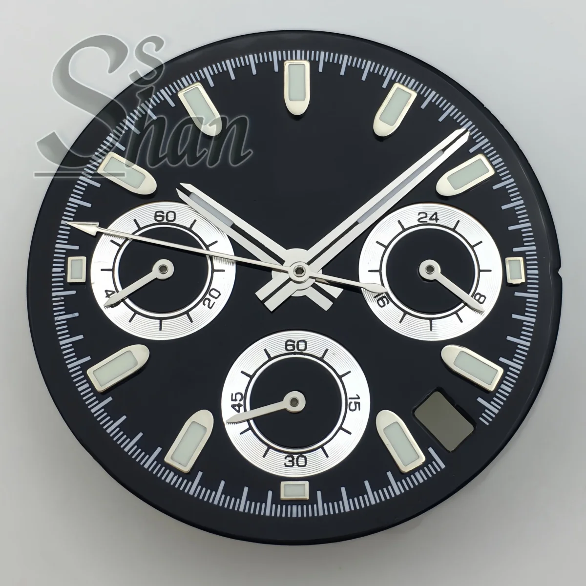 VK63 30mm dial panda eye dial is suitable for the multi-functional chronograph dial of the VK63 quartz movement watch accessory