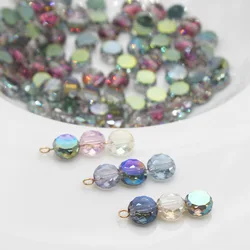 20pcs/lot 8MM Faceted Flat Round Upscale AB Color Crystal Glass Loose Crafts Beads for Jewelry Making DIY Bracelet Accessories
