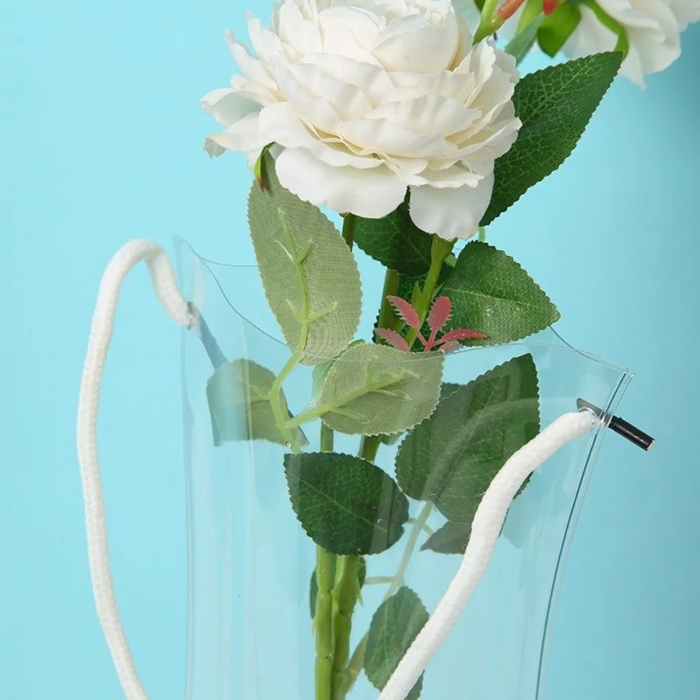 5Pcs Folding Clear PVC Flower Vase Shatterproof Collapsible Hydroponic Floral Vase Leak-proof