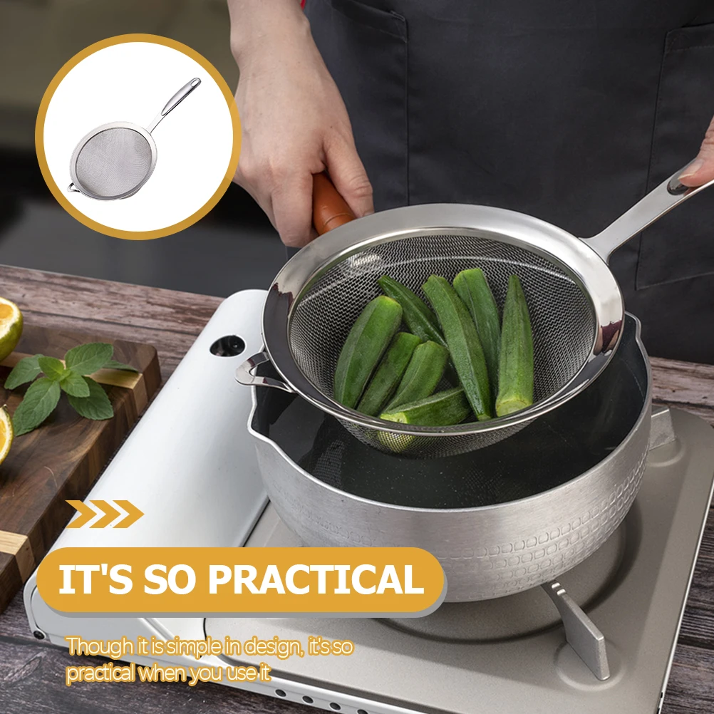 

Handheld Flour Sifter Stainless Steel Fine Mesh Strainer For Kitchen Cocoa Powder Millet Powder Sieving Household Mesh