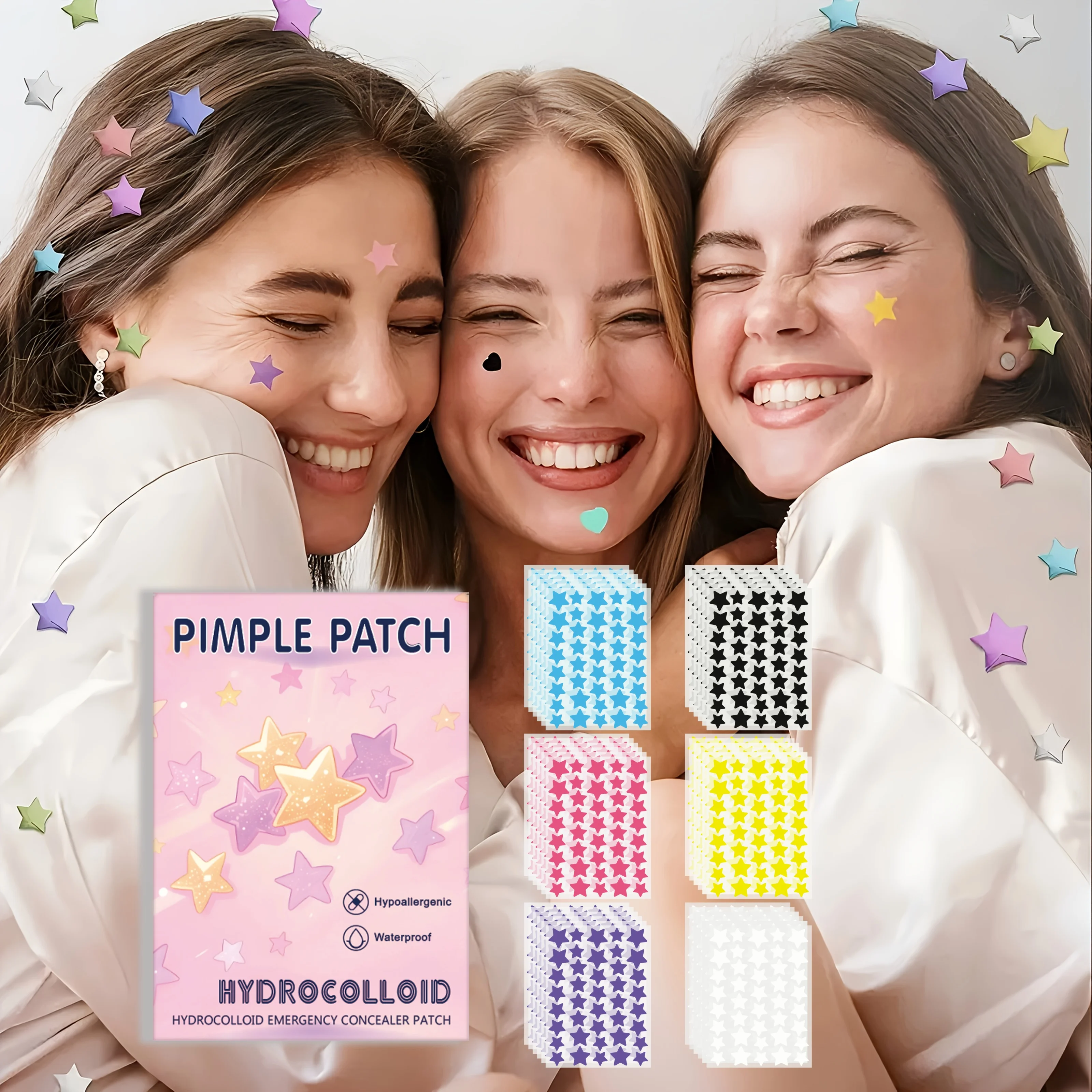 1400 قطعة من ملصقات حب الشباب على شكل نجمة، مقاومة للماء وقابلة للتنفس، للاستخدام اليومي للوجه، تغطية بشرة الوجه وأساسيات العناية #2