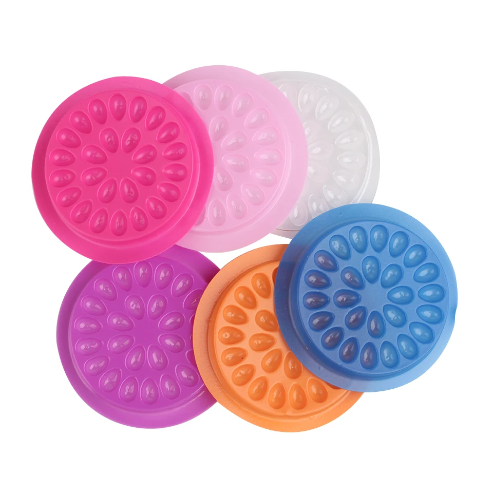 Disposable Eyelash Extension Glue Holder Plastic Eyelashes Adhensive Pallet Pad Makeup Tool