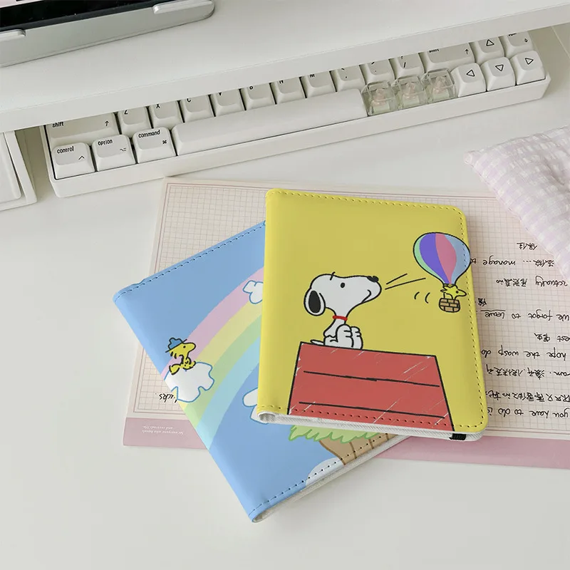 

Cartoon Cute Snoopy Passport Document Protective Cover Animation Kawaii Multifunctional Travel Portable Document Storage Bag