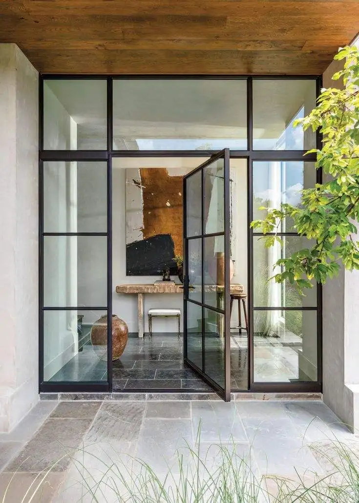 Villa Entrance Large Sized Revolving Door Tempered Glass Rainproof Theft Proof Pivot Doors High Quality Fashionable Entry Doors