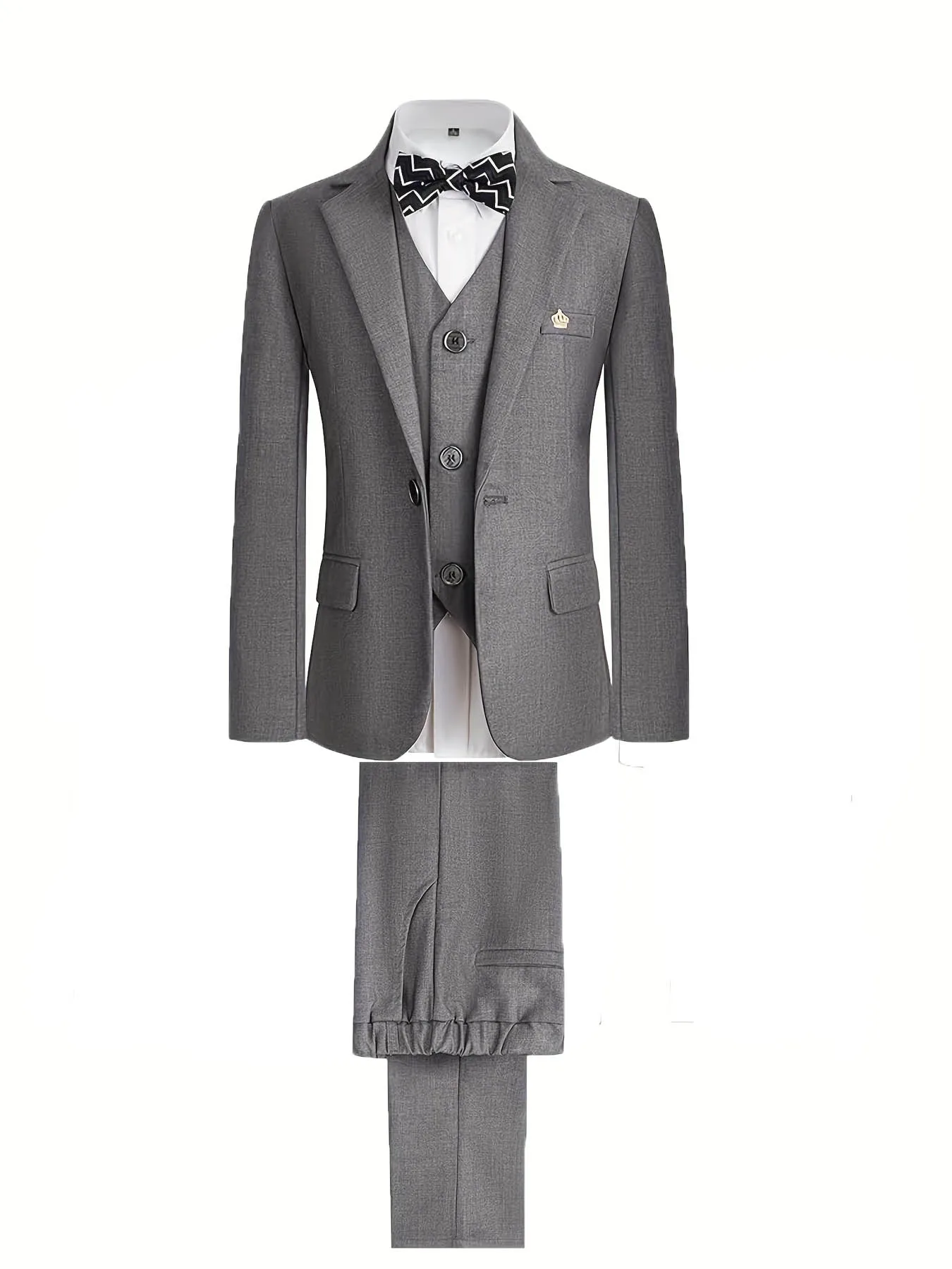 

Prince Kids Gary 4Pieces/Set Jacket Vest Pants Bowtie Photography Suit Boys Wedding Party Dress Children Performance Costome