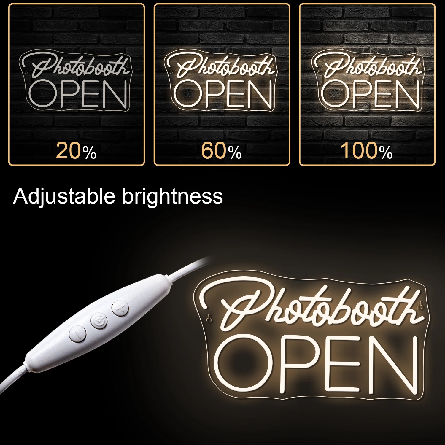 Photobooth Open Neon Signs For Wall Decor Warm LED Lights Room Decoration For Photo Studio Portrait Photography Club USB Lamp