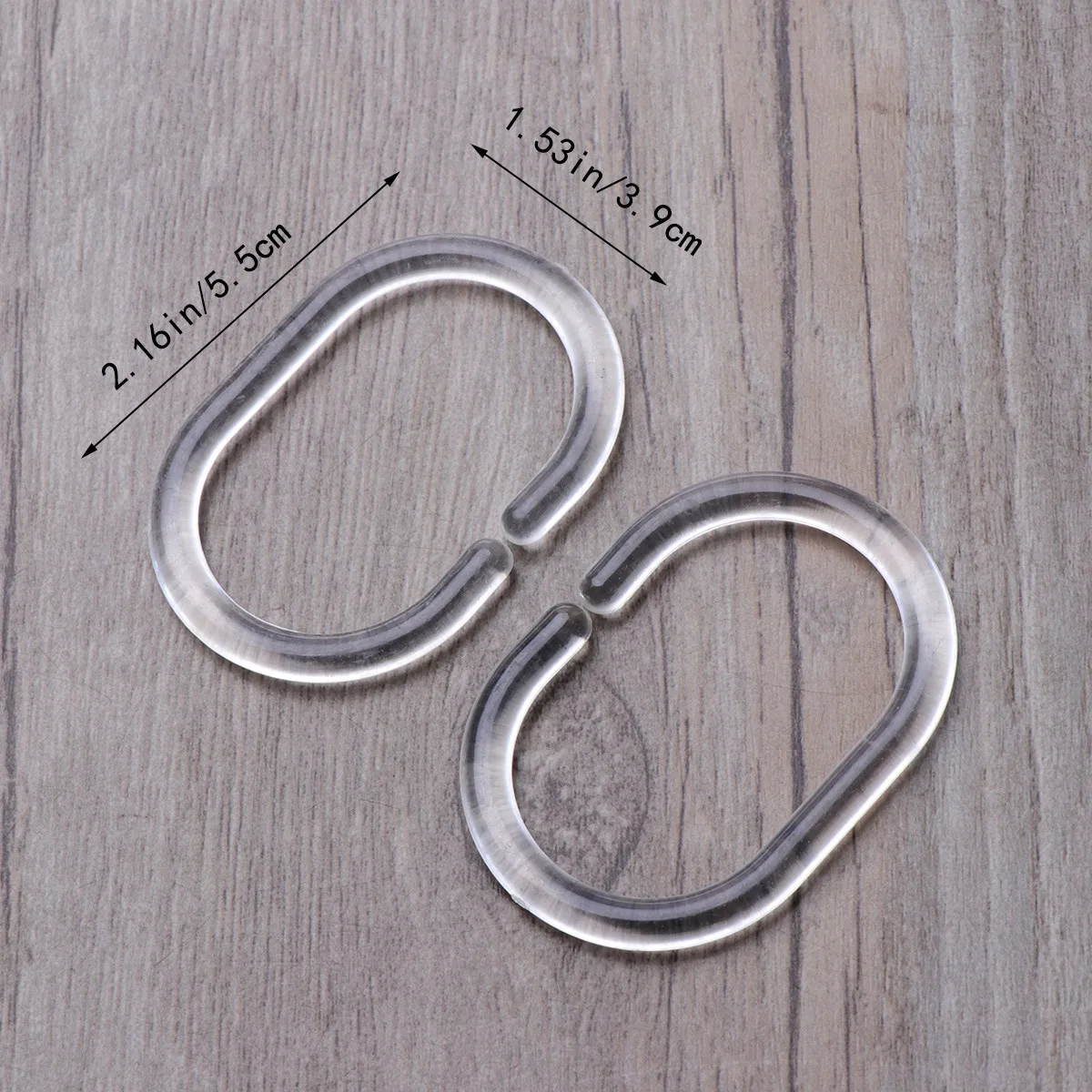 24Pcs Clear Plastic Oval Shower Curtain Rings for Smooth Silent Sliding on Rods Lightweight Flexible Nontoxic Curtain Hooks