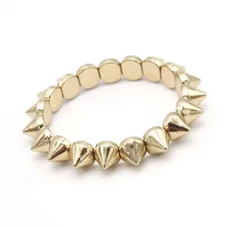 Fashion Acrylic Spike Studs Bracelets For Men Women Rock Punk Stretched Rivets Charm Bracelets Bangles Jewelry