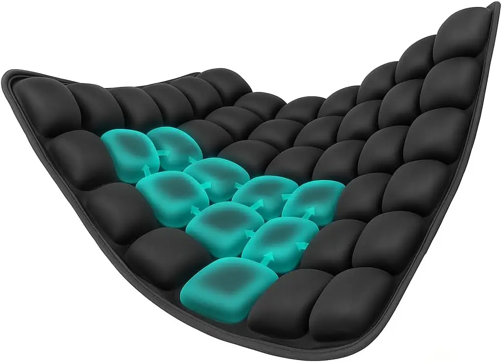 

Inflatable Seat Cushion, Portable Airplane Travel Cushion, Pressure Relief, Adjustable for Car Office Home