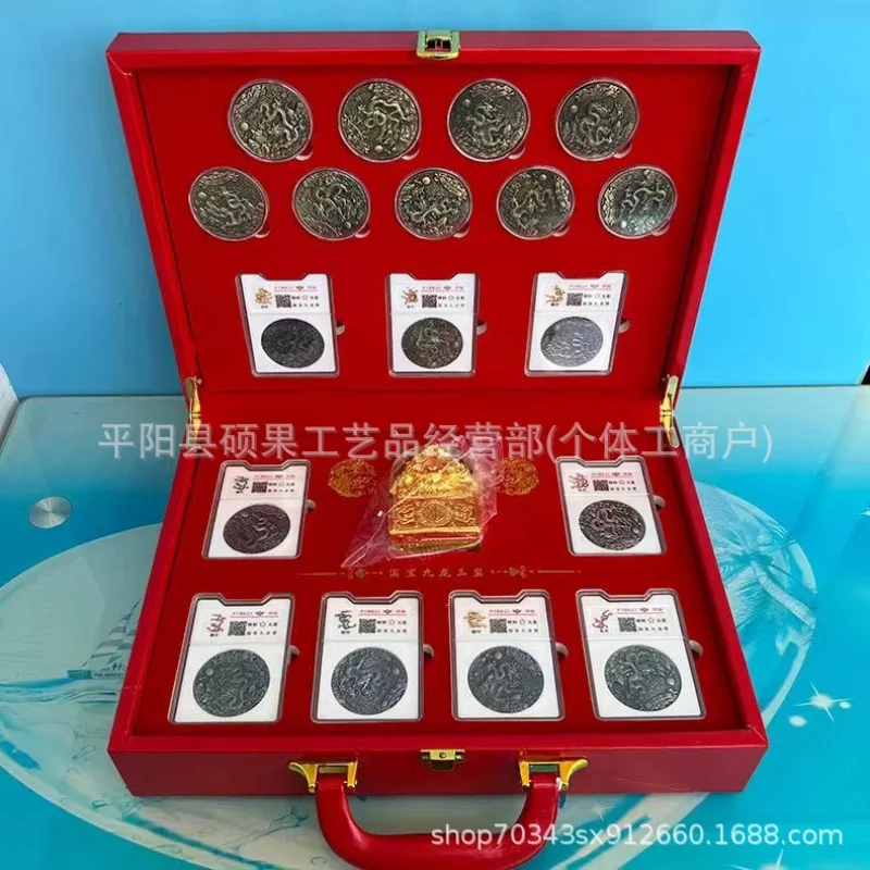 

Dragon Wall Collector's Edition Pure Copper Commemorative Medal with Jade Seal Ornament Coin Leather Box Support Dropshipping