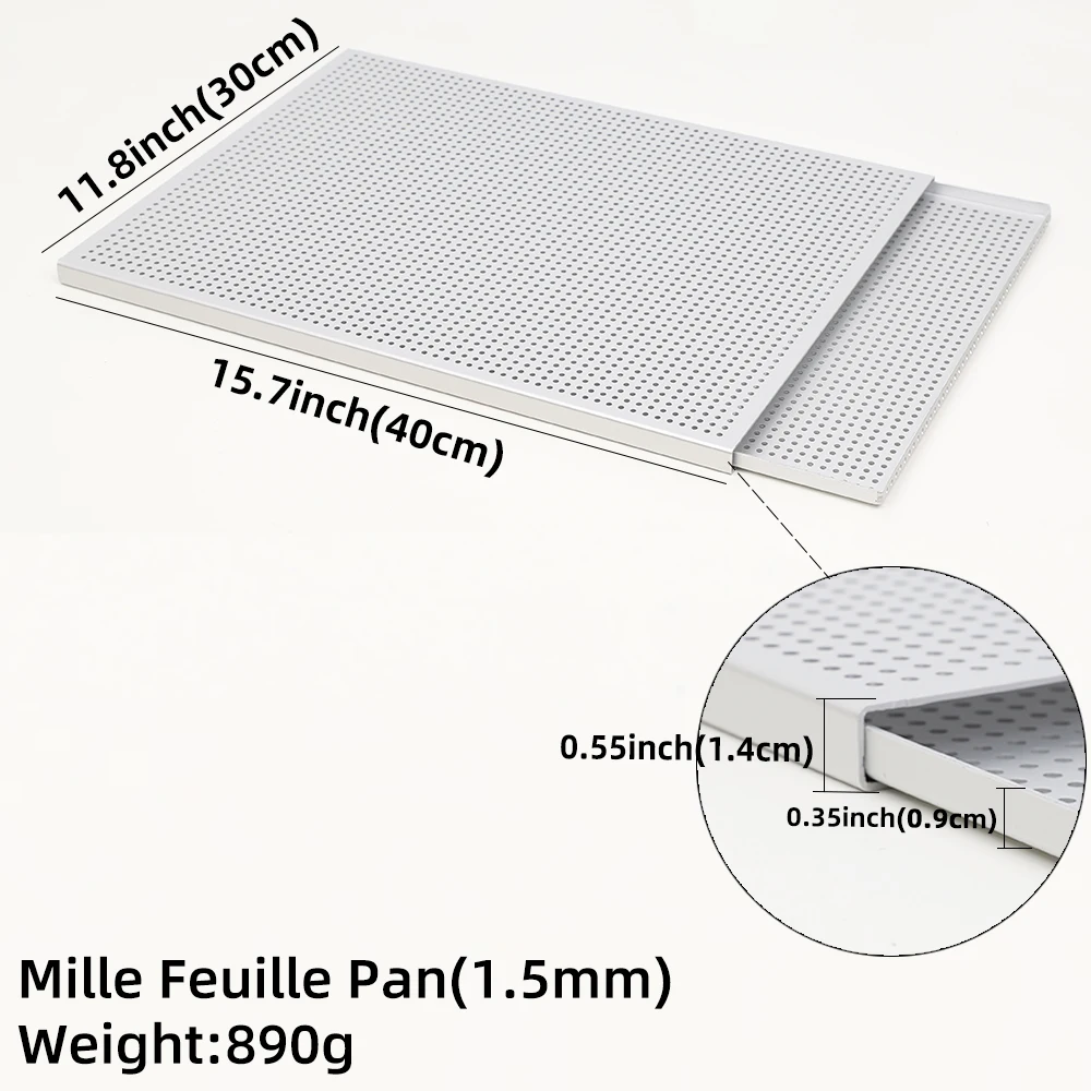 Puff Pastry Baking Tray Mille Feuille Rectangular Pastry molds Baking Pan Perforated Baking Pan Dish Oven Tray Bread With Hole