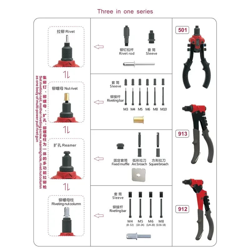 Automatic Manual Rivet Nut Metric Imperial Inch Rivet Nut Tool BT-605 Riveter Professional High Efficiency