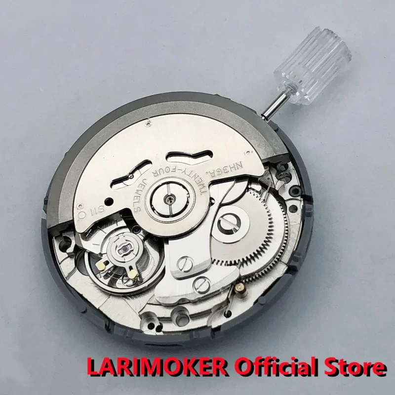 Brand New Original NH36 Black Week Date Automatic 3 Oclock Crown Watch Movement Mechanical Replacement Parts