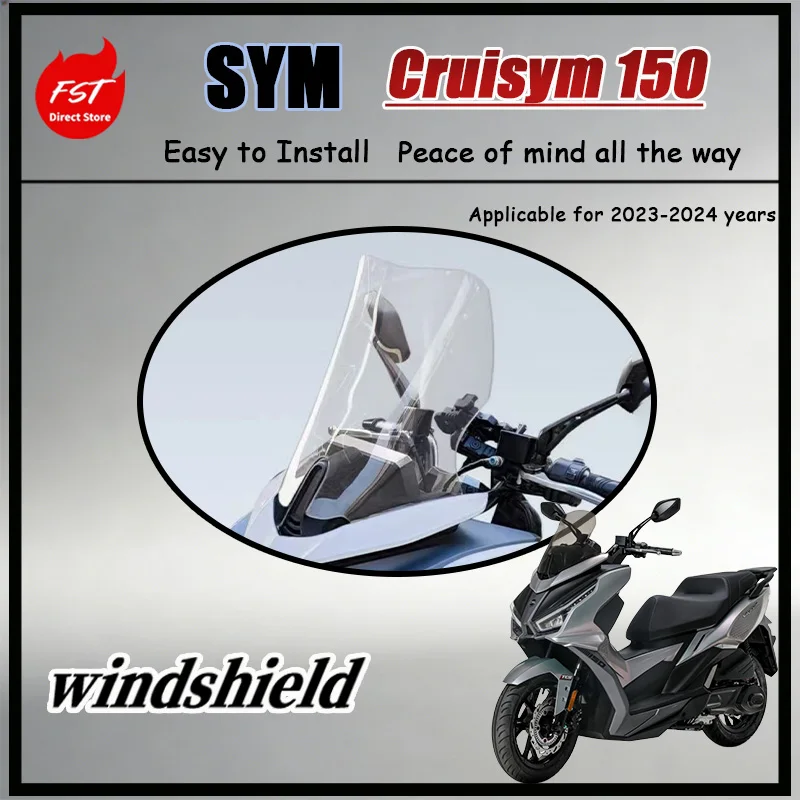 FOR SYM Cruisym 150 GT 2023-2024 Wind Deflector Upgrade Motorcycle Windshield - Enhance Your Riding Experience