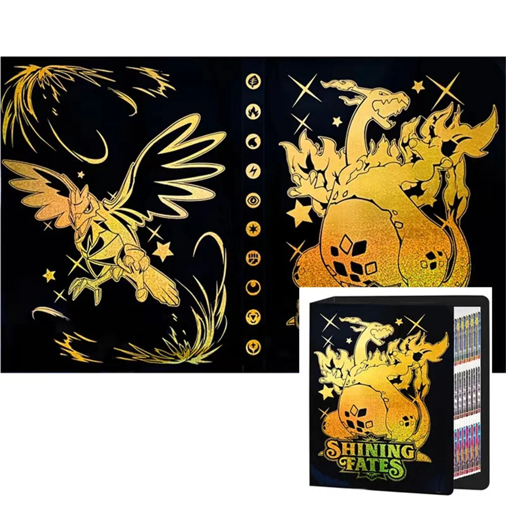 Charizard 240/432Pcs Album Card Book Map Letter Eevee Holder Binder Collections Folder Anime Cards Protector Notebook Gifts