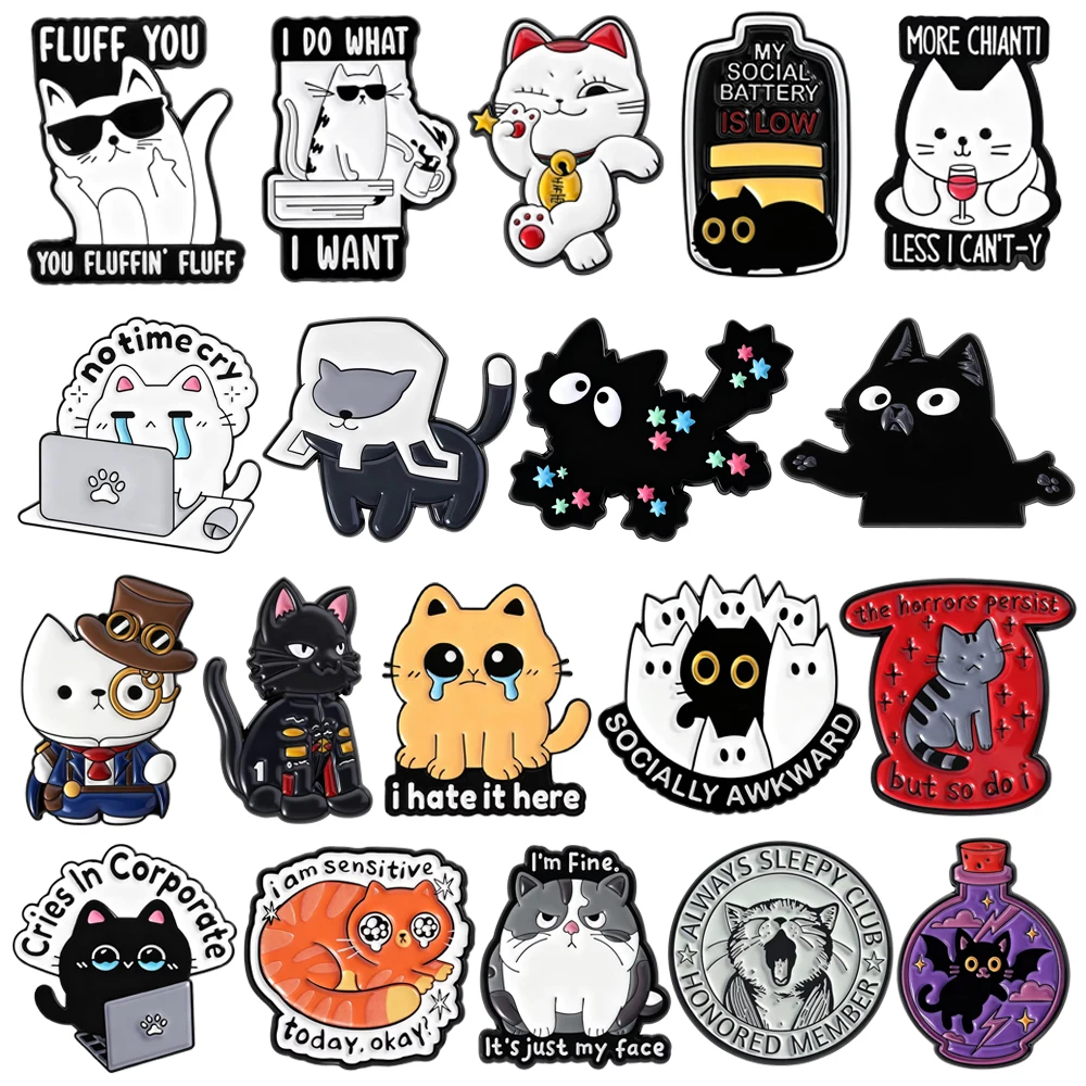 Cute Cat Enamel Pin…