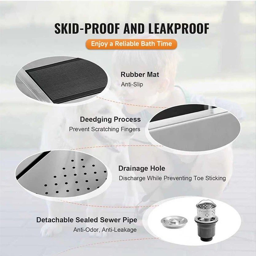 Pet Dog Bath Tub Eco-Friendly Stainless Steel Modern Design High Quality Grooming Table For Dogs Cats Small Animals