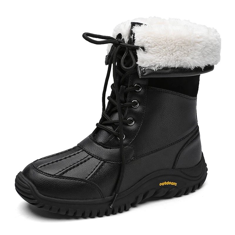 

Winter Snow Boots Women Outdoor Warm Plush High-top Boots Women Anti-slip Durable Solid Color Thick-soled Casual Women Shoes