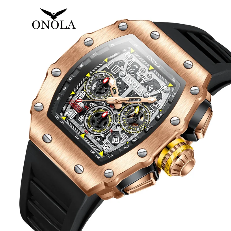 ONOLA Classic Luxury Watch For Men Fashion Leisure Business  Chronograph Calendar Sports Waterproof Quartz Watches