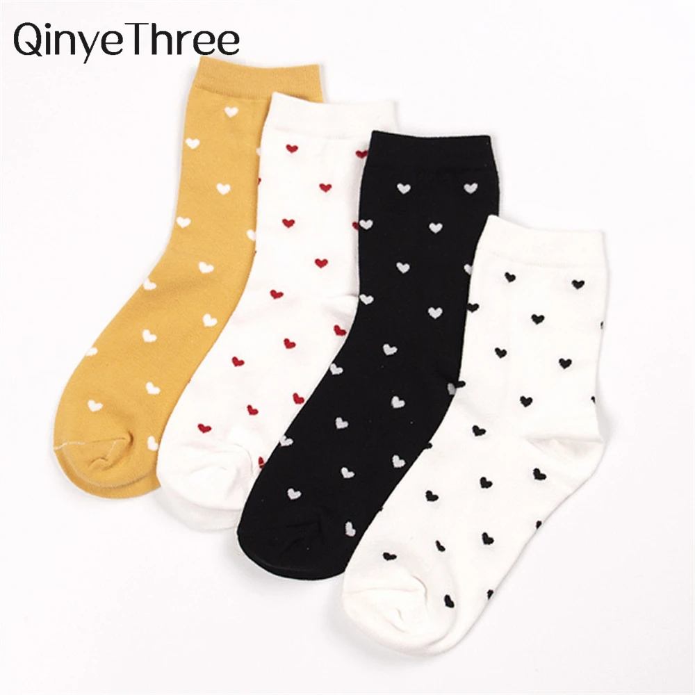 New Sweet Girls\' Cute Little Love Heart Kawaii Beautiful Ladies Fashion Designer Art Socks Streetwear Dropship