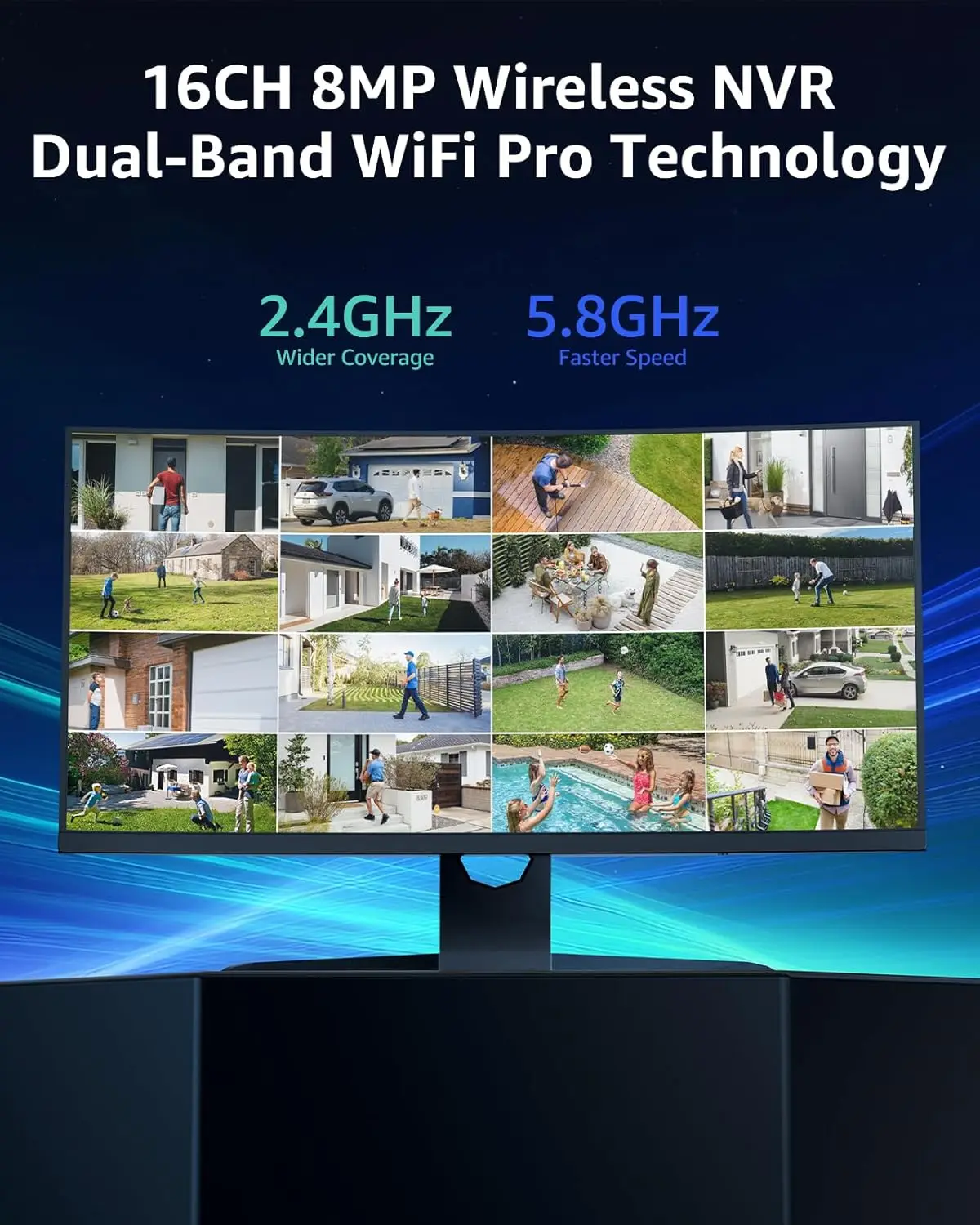 نظام كاميرا ANNKE اللاسلكية، 16CH قابل للتوسيع 4K Security NVR، 8 قطع كاميرات خارجية 3 ميجابكسل، صوت ثنائي الاتجاه، واي فاي ثنائي النطاق، تحديد الإنسان #2