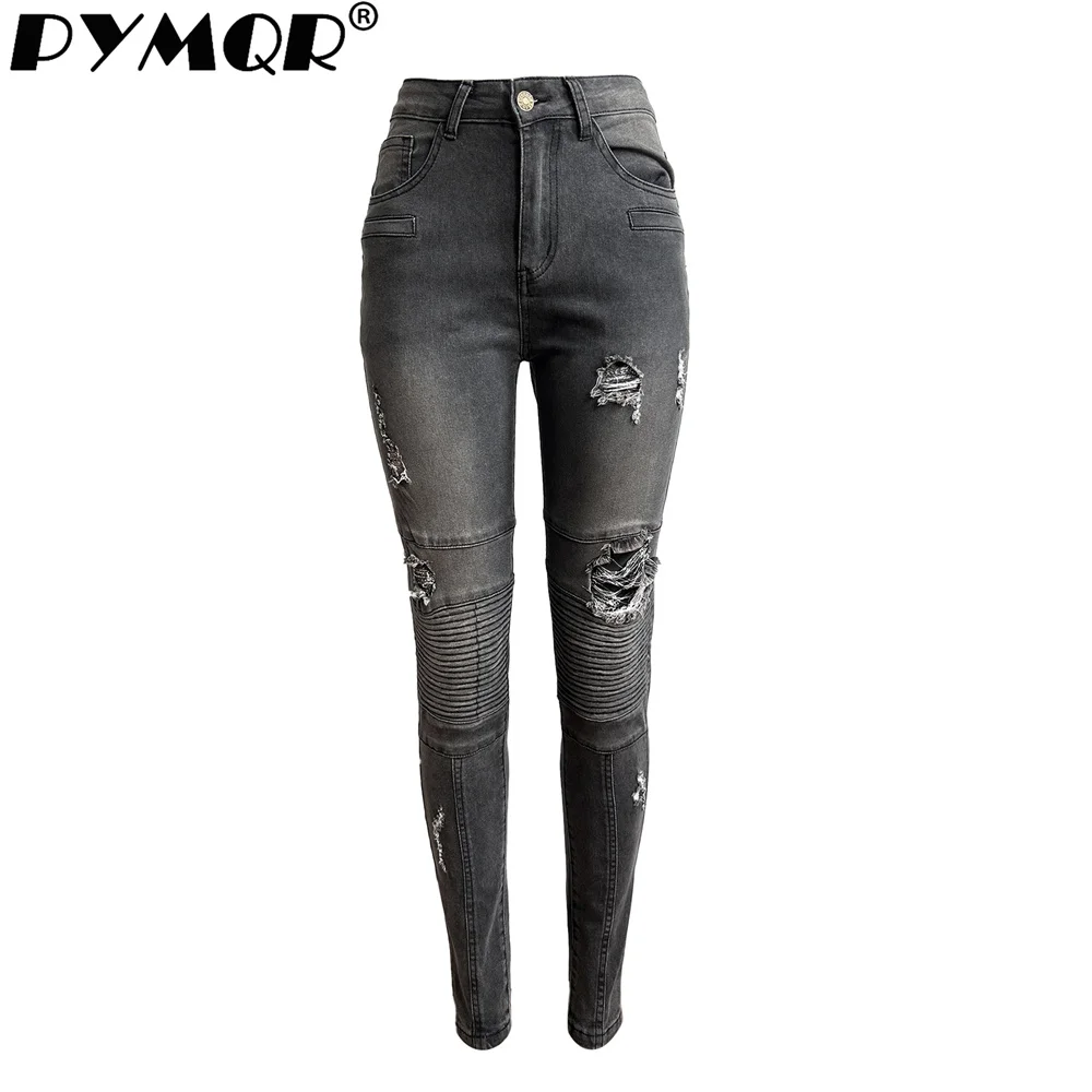 PYMQR-Jean Déchiré Noir pour Femme, Streetwear, Style Baggy, Mi-Wiast, Style Lomatéritif, Nouvelle Mode, Fjj, Y2K, Hiver 2023