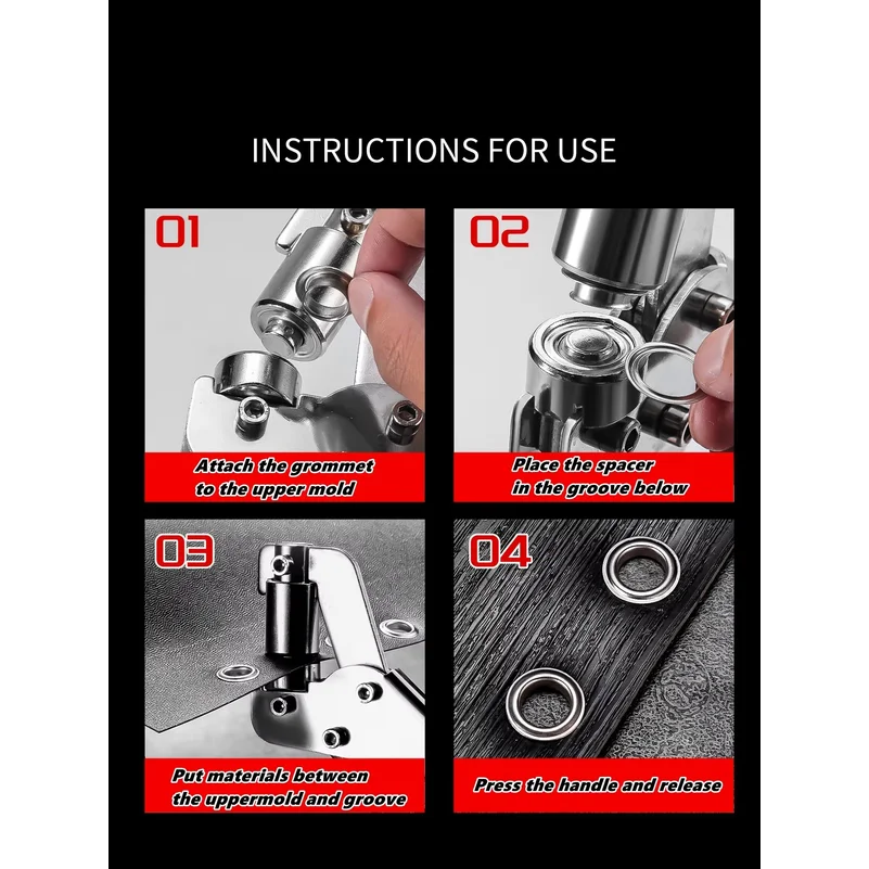 6mm / 10mm Eyelet Pliers Kit T - огляд і ціна Hand Press Hole Punch Leather