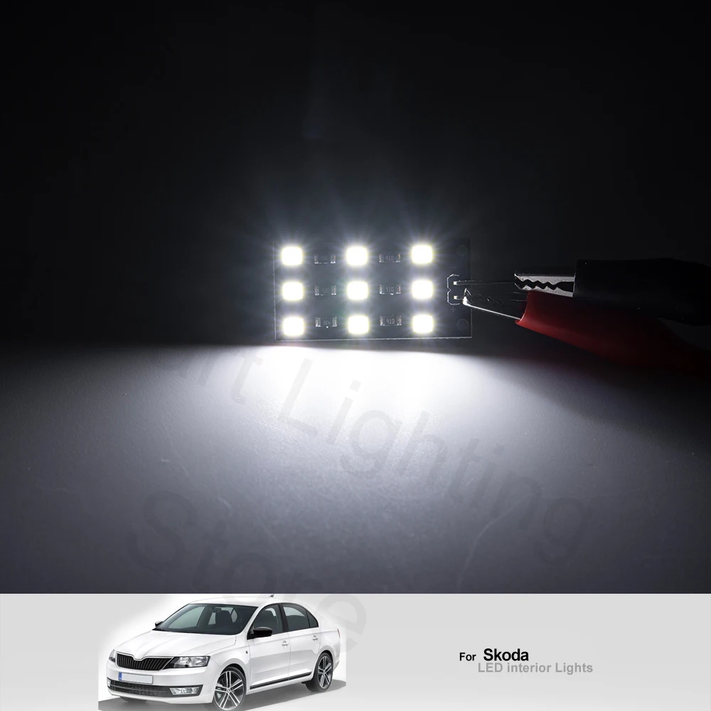 2Pc For Skoda Superb Octavia Rapid Karoq Kodiaq 2018 2019 2020 LED Trunk Footwell Light Interior Boot Indoor Lamp #4E0947415