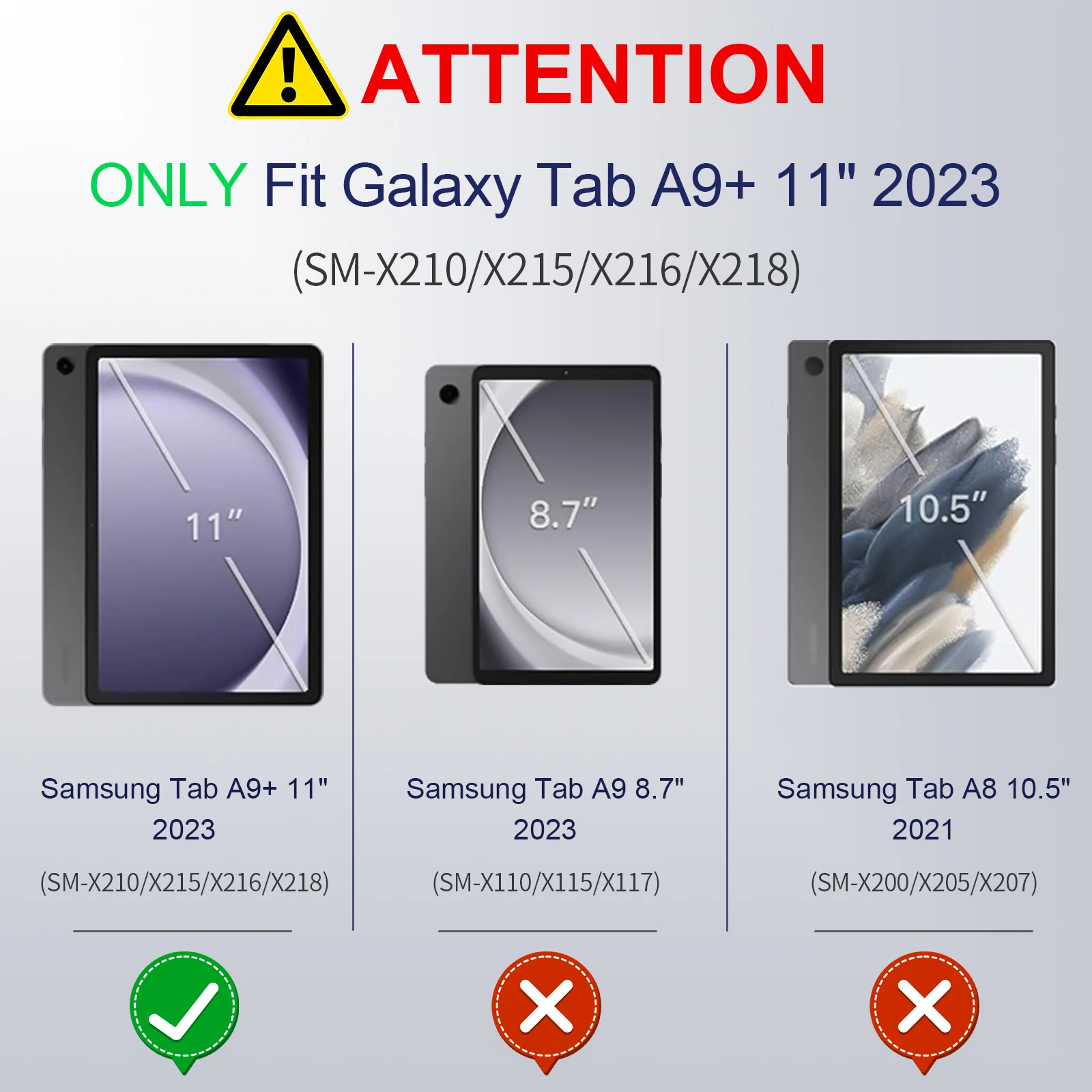 Smart Tablet Case for Samsung Tab A9+ 11inch 2023 Cover Soft PU Tri-Fold Protetive Cover for Samsung Tab A9+ 11 inch 2023 Shell