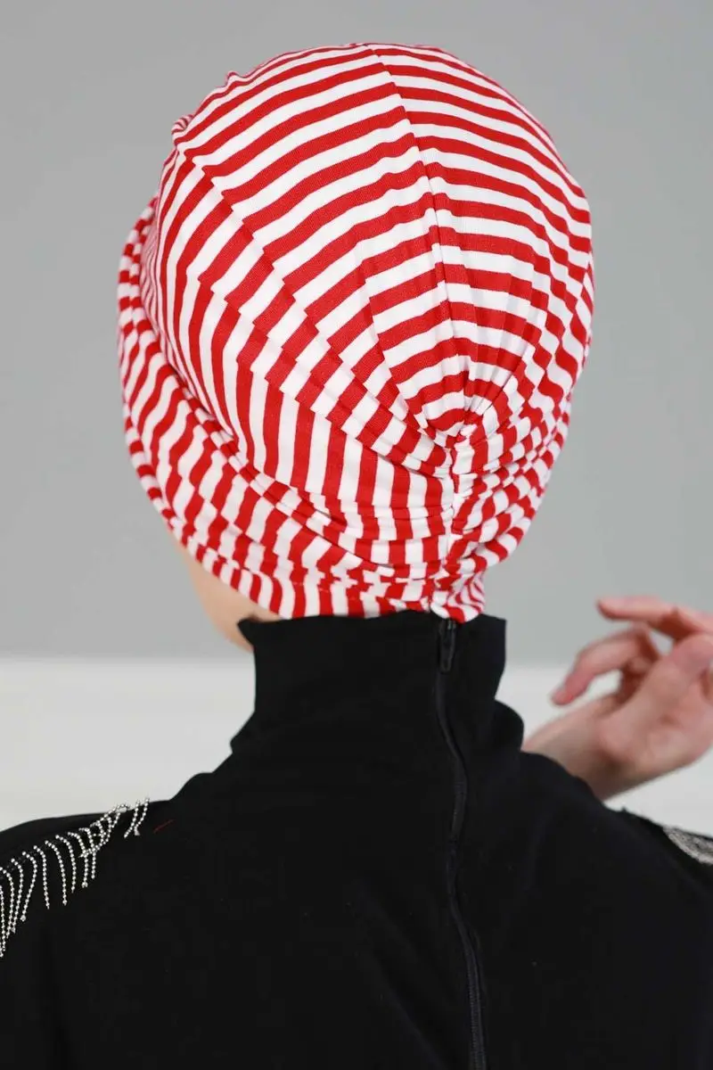 osso hijab listrado vermelho