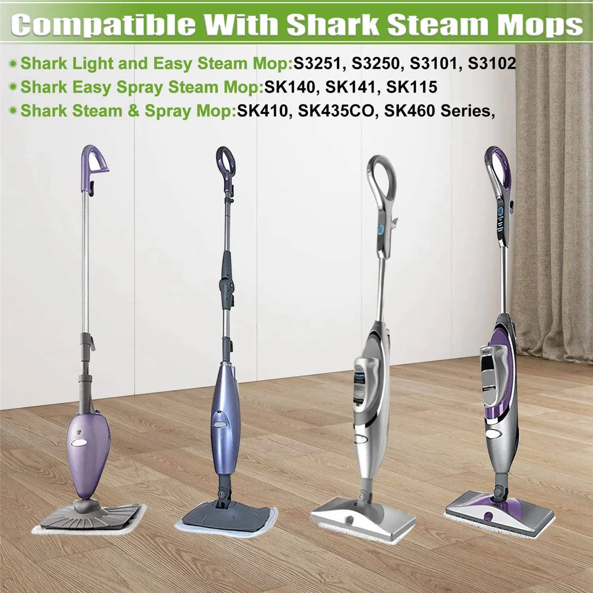 Sostituzione dei cuscinetti per mocio a vapore da 4 pezzi per Shark S3101 S3202 S3250 tampone per la pulizia lavabile Pad per piroscafo per pavimenti duri