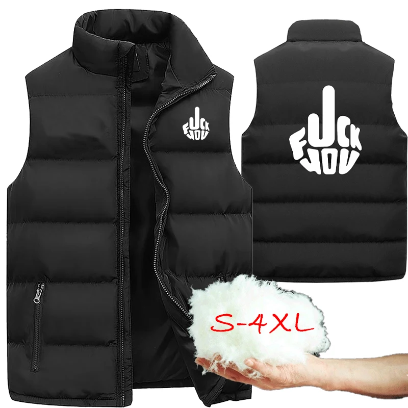 

Men Waistcoat Coats & Jackets Thick Stand Collar Solid Color Cotton Vest Duck Down Jacket Sleeveless