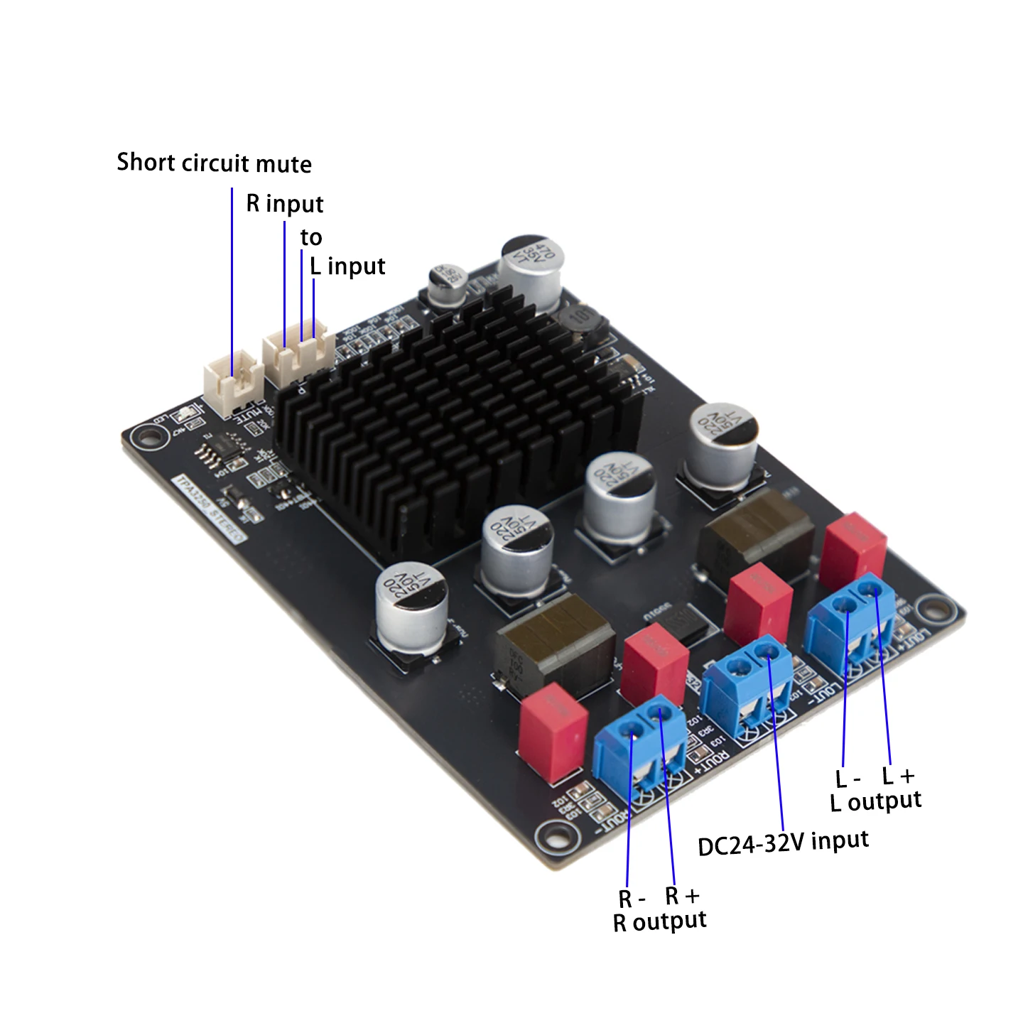YJCO TPA3250 Stereo 2.0 High-fidelity Amplifier digital Class D audio Speaker home theater high-power amplifier board 130W*2 view 3