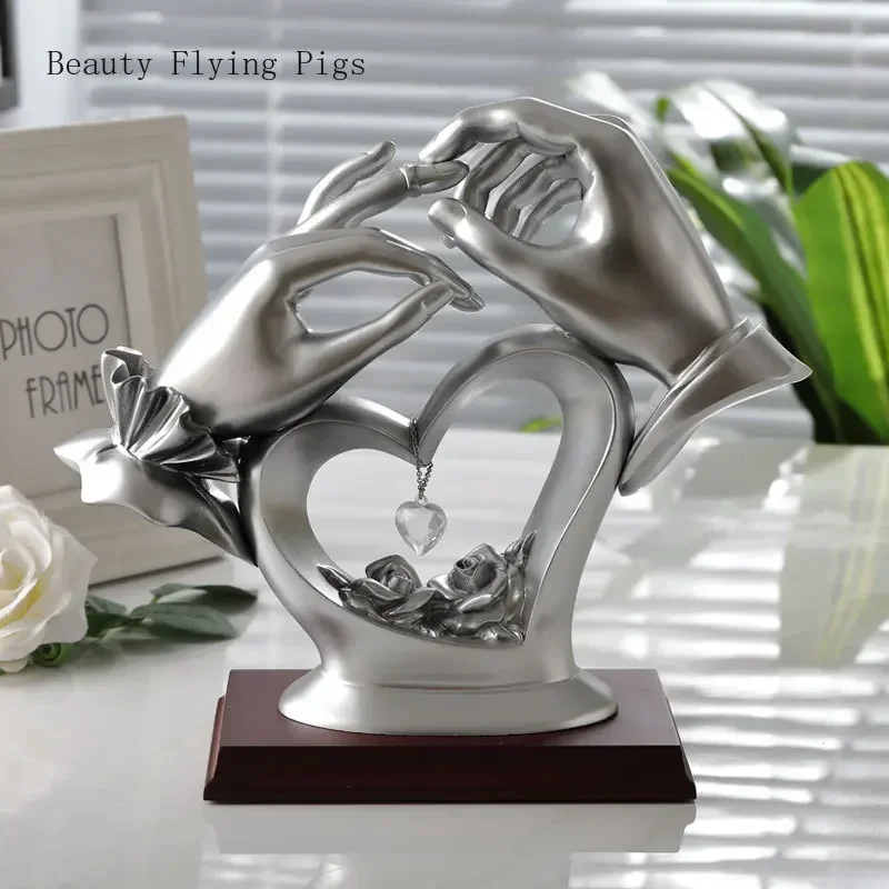 Liefde Hand Standbeeld Home Decoratie Standbeeld Vintage Sieraden Hars Ambachten Liefde Hand Standbeeld Home Office Decoratie Featured Geschenken