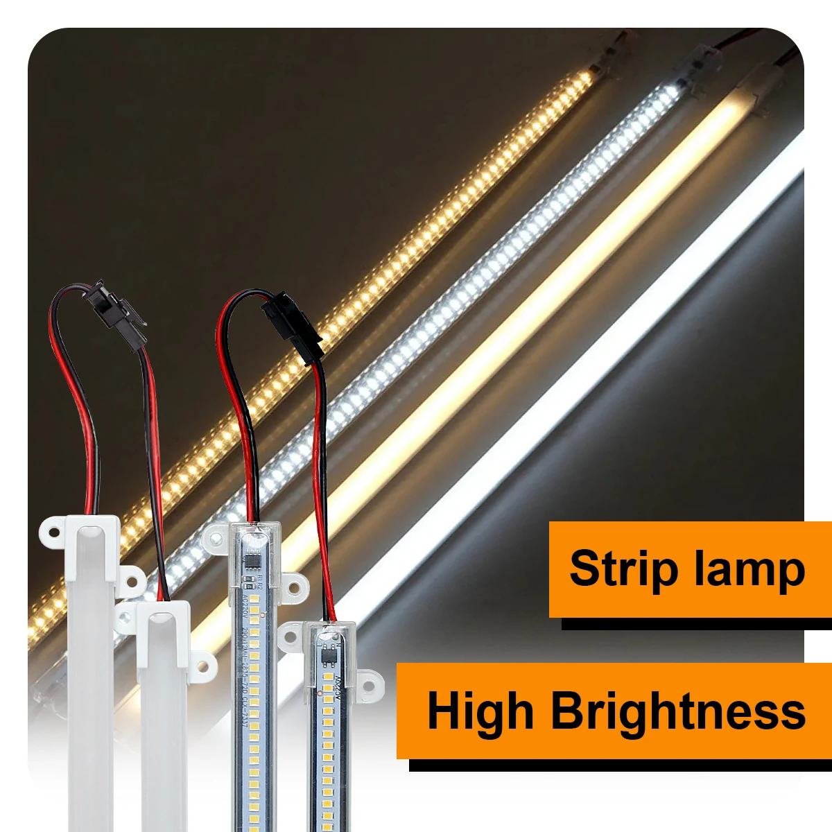 5 Pcs High Brightness Rigid LED Strip 6W Fluorescent Floodlight Tubular Strip for Industrial Showcase Display Light 220V 30-60cm