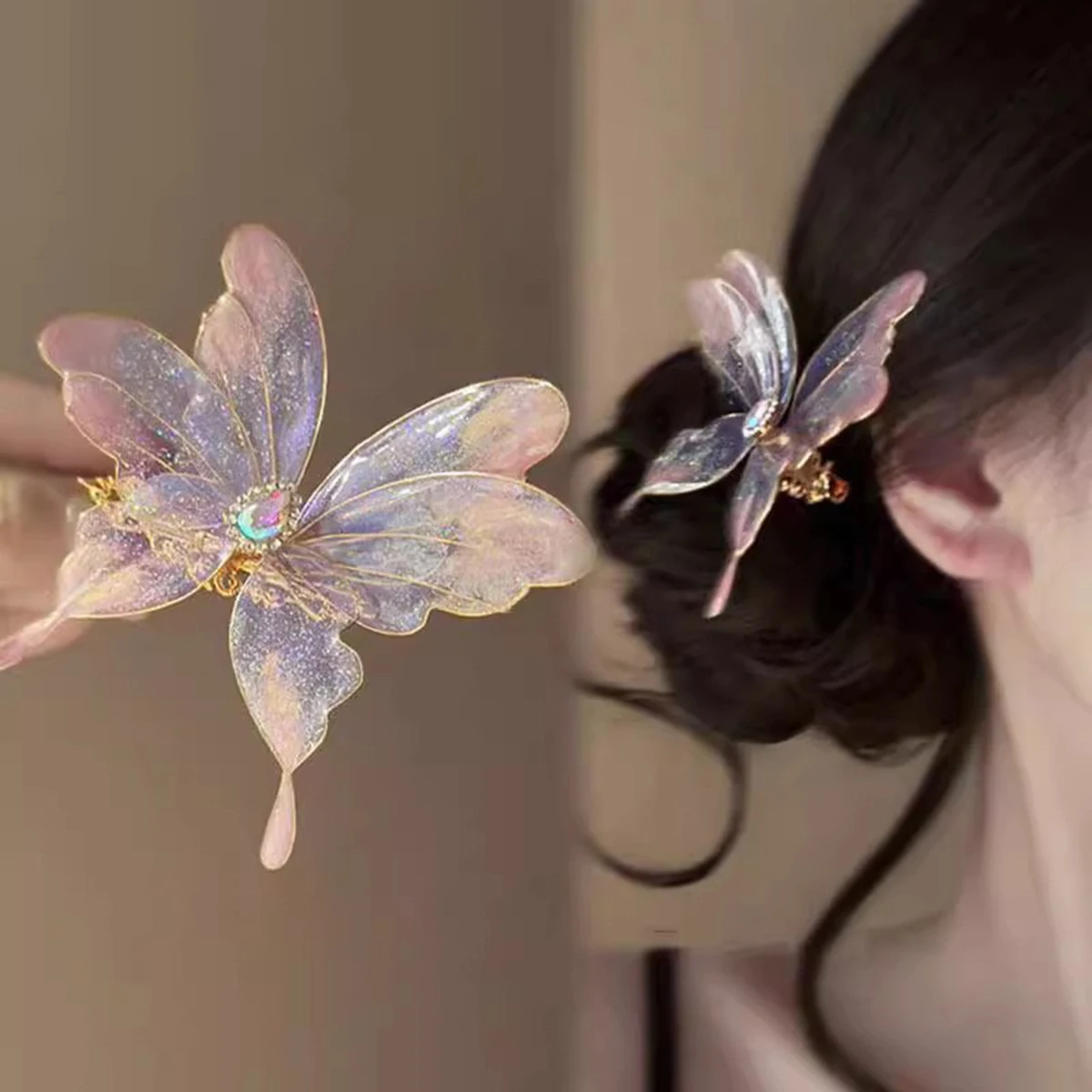 

Ретро-стиль освежающий жидкий цветок ручной работы градиент бабочка сладкая фея свадебный головной убор