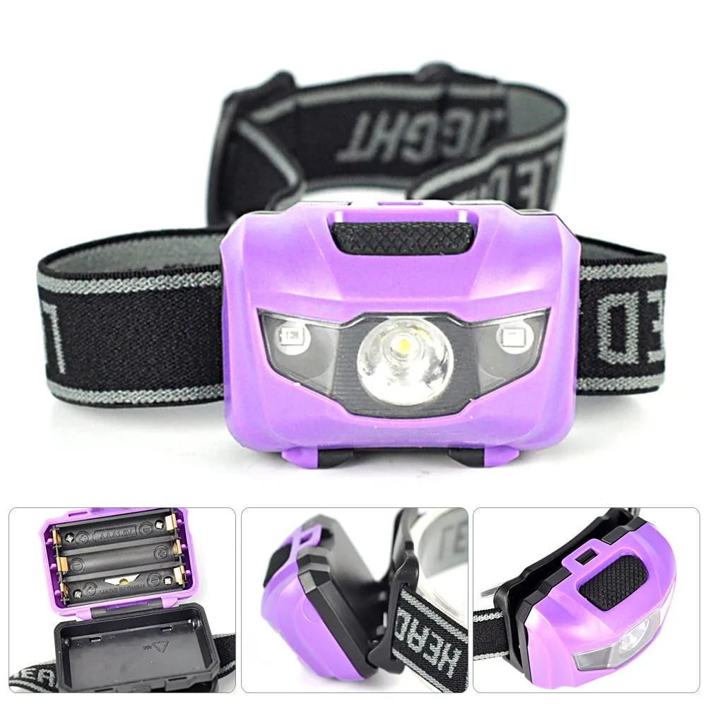 LED Headlamp 120 Lumens Lightweight Waterproof Shockproof Adjustable Elastic Strap for Night Running Hiking Camping Reading