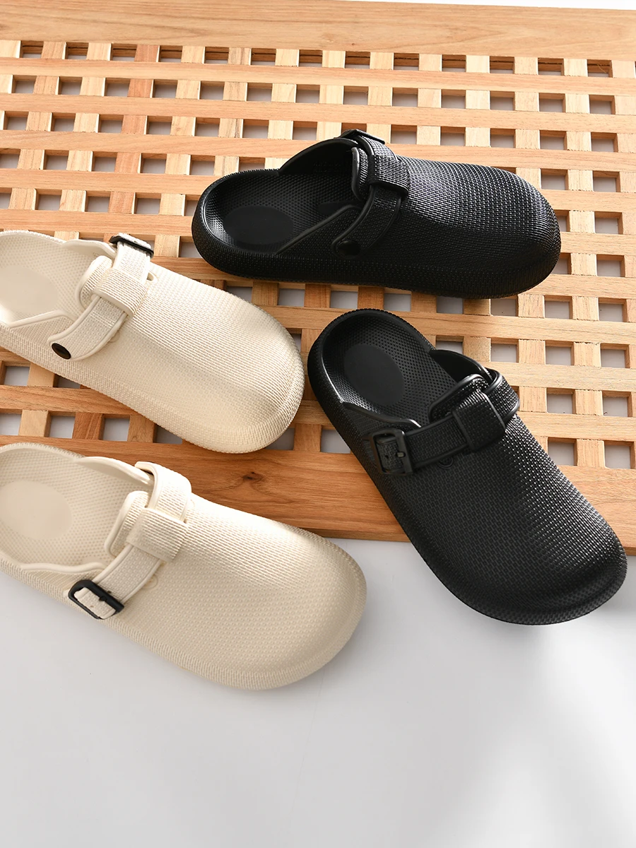 

Slip-On Slippers High Aesthetic Value Summer Home Shoes Men's Versatile Slip-Over Head Casual Flat Heel Breathable