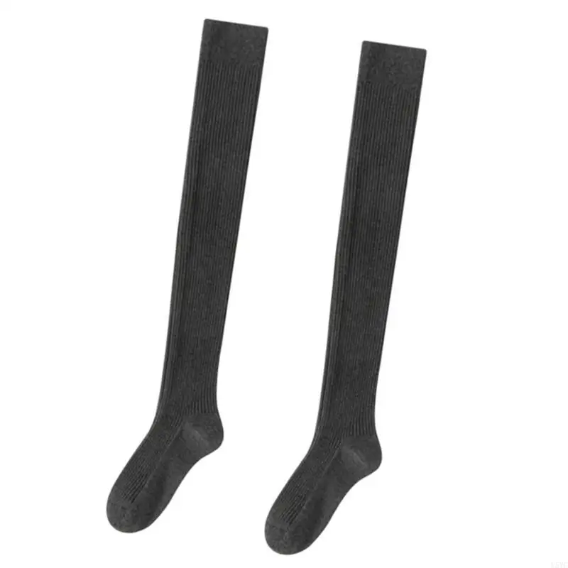 

L5YC Wool Warm Over the Knee Socks Long Knee Highs Stockings with Antis Slip Grippers Womens Thigh High Socks