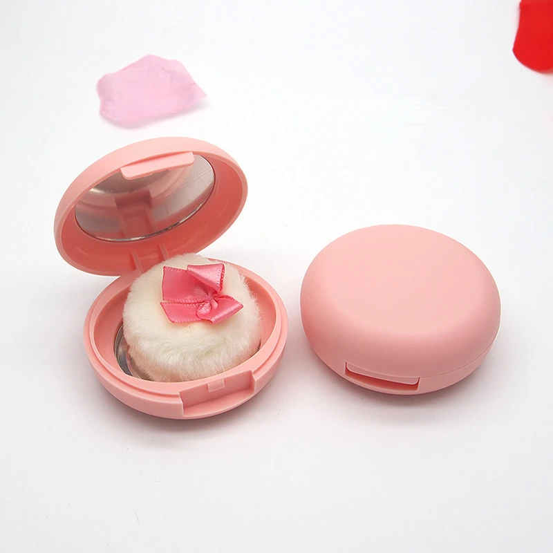 100pcs Portable Plastic Powder Box Empty Container with Mirror Cosmetic Jar Travel Makeup Container
