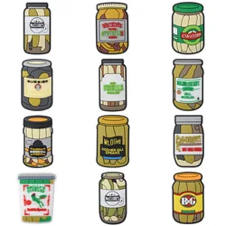 Food Shoe Charms Decoration Canned Pickles PVC Wristband Sandals Clog Accessories Party Favor