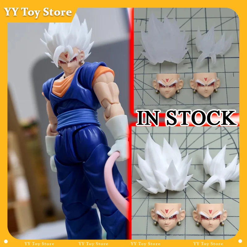 

Dragon Ball Z Shf Super Saiyan Anime Action Figure White God Vegito Head Accessories Anime Action Model Parts Set Headsculpt Toy