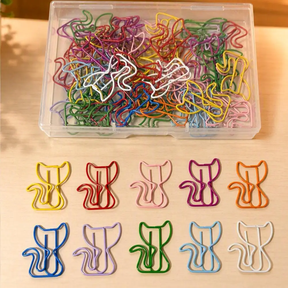Planner Accessories for Journaling 50pcs Cute Decorative Paper Clips Colorful Assorted Bookmark Clips Metal File for Office