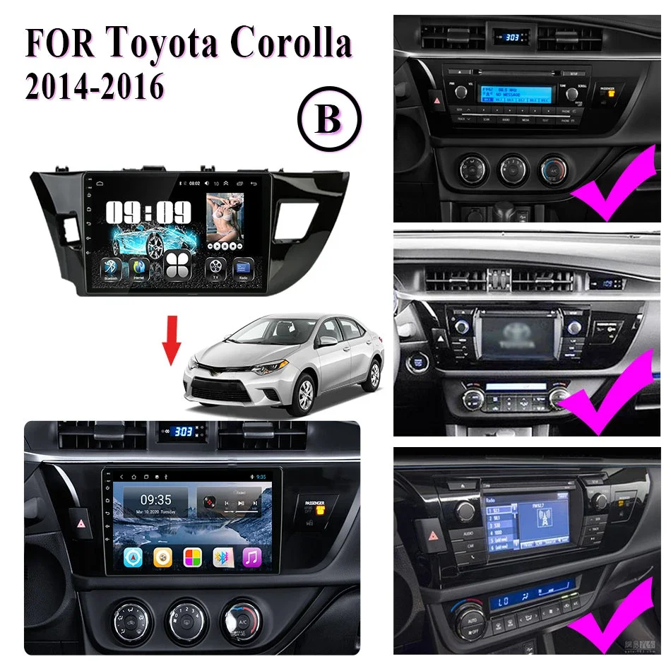 Radio con GPS para coche, reproductor Multimedia con Android 12, 2 Din, vídeo, MP5, estéreo, Carplay, unidad principal, para Toyota Corolla Ralink