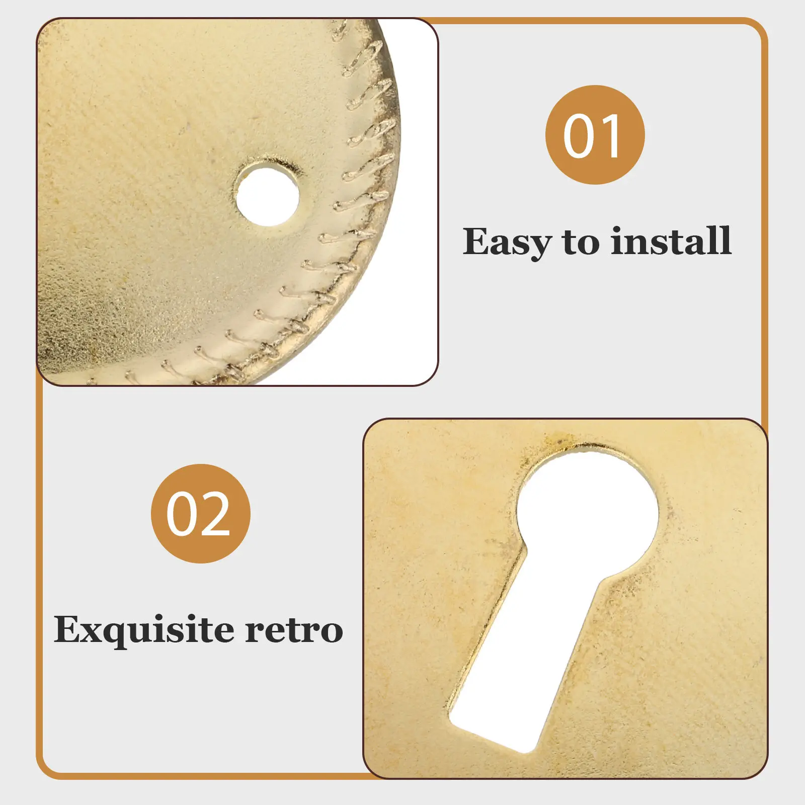 20Pcs Vintage Oval Keyhole Cover Plate Metal Protector for Cabinet Door Drawer Furniture Decorative Hardware Parts view 2