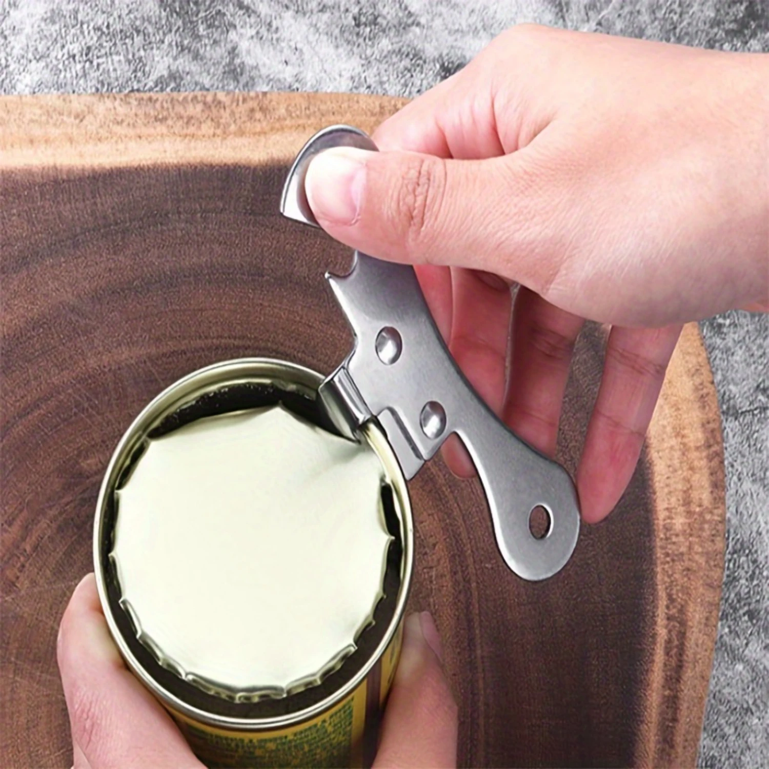 Versatile Stainless Steel Can Opener  Effortless Access to Cans, Jars, and Bottles - Perfect for Outdoor Adventures