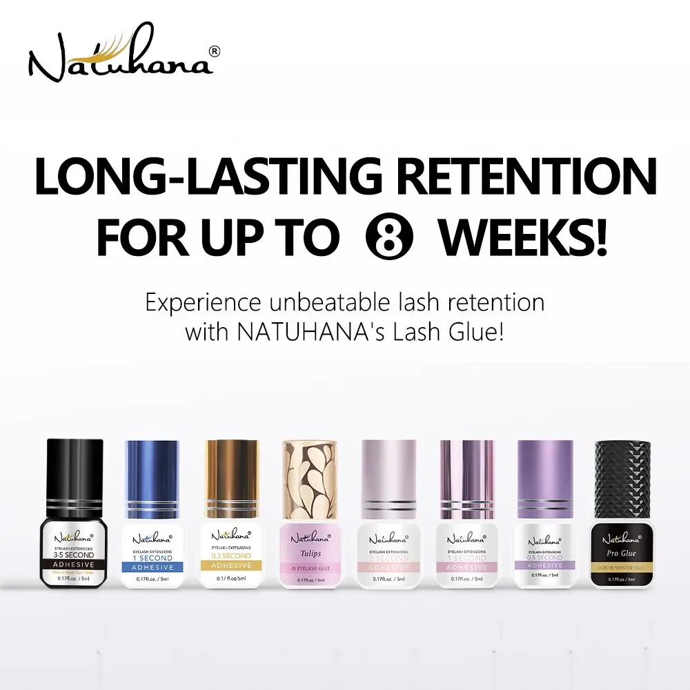 NATUHANA FLoral Scent lashes Glue Tulip Scent klej do rzęs 1s Second Fast Drying Strong False Eyelash Extension Glue