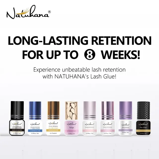 NATUHANA FLoral Scent lashes Glue Tulip Scent klej do rzęs 1s Second Fast Drying Strong False Eyelash Extension Glue
