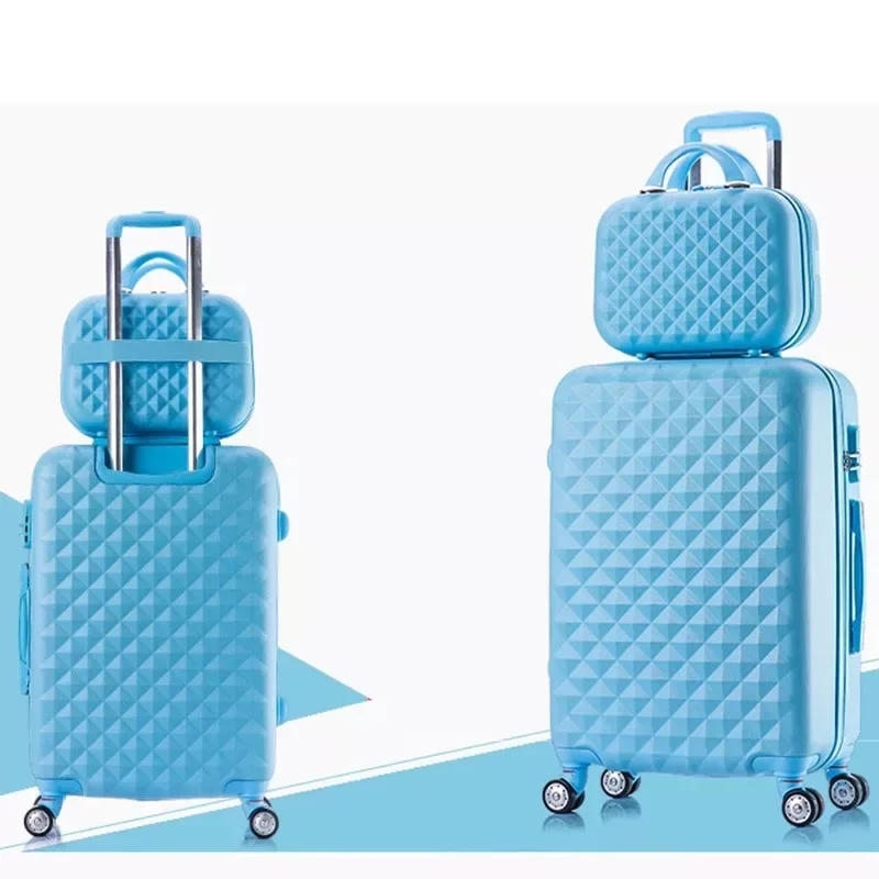 2 Stks/set Mode Cosmetische Tas 20/22/24/28 Inch Meisje Studenten Trolley Case Reizen Spinner Wachtwoord Bagage Vrouw Rollende Koffer