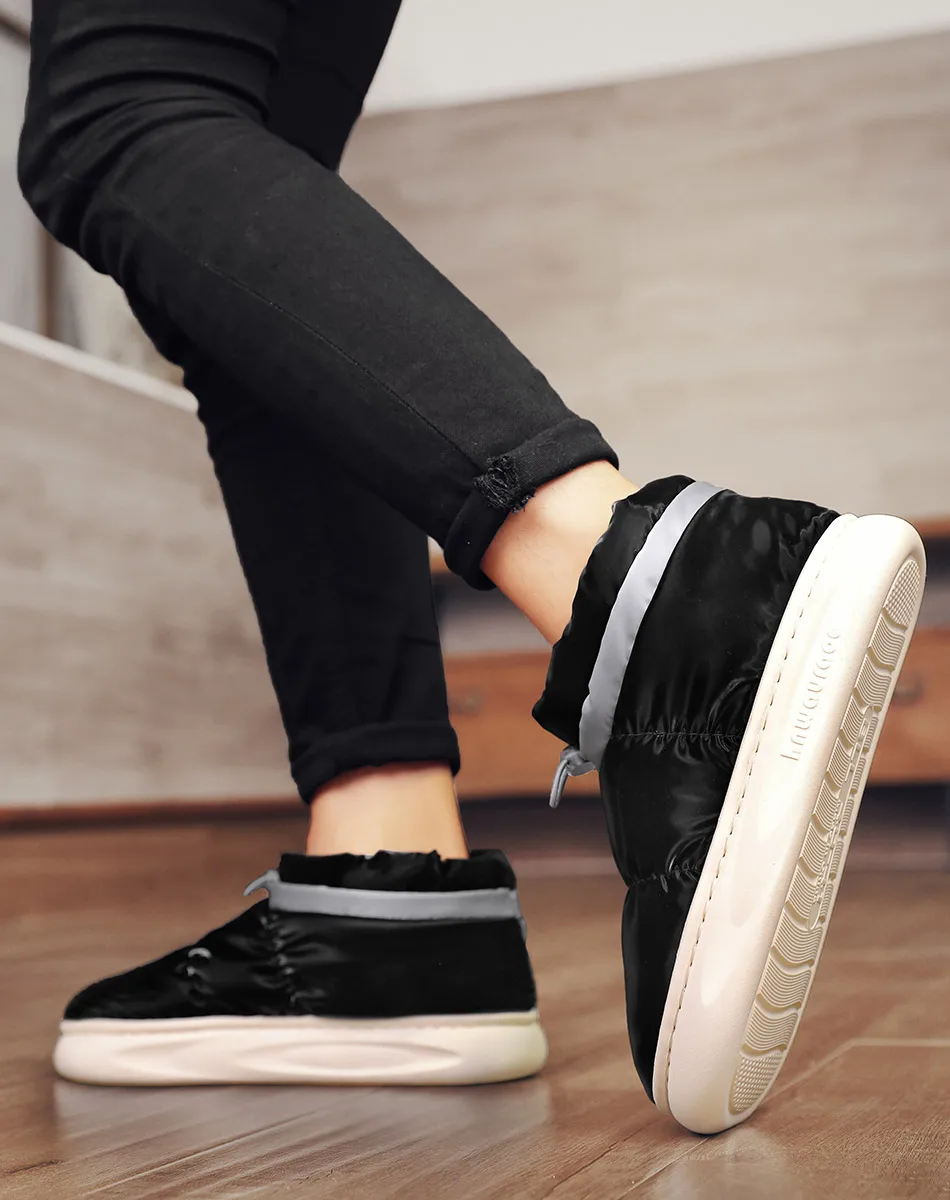 Домашние тапочки, обувь для спальни, зимние сапоги для родителей и детей, теплая хлопковая обувь на флисовой подкладке, мужская уличная женская повседневная обувь